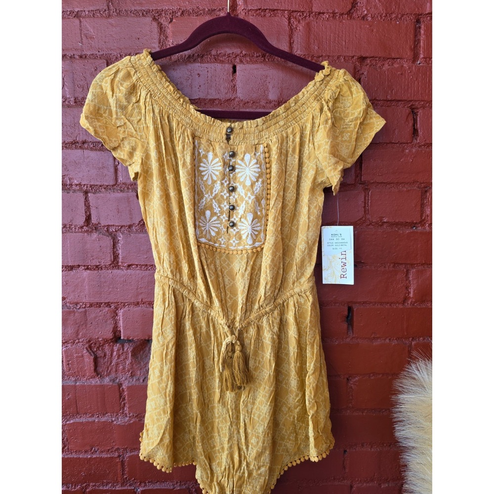 New Romper Floral Bohemian Cottagecore Rustic XS Rewind Shorts